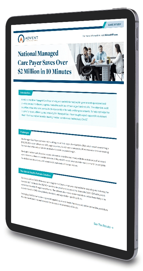 case study displayed on tablet